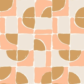 Painted squares_abstract_Large_Peach Fuzz with Ochre
