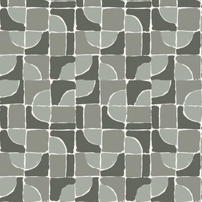 Painted squares_abstract_Small_Olive Green multi