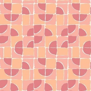 Painted squares_abstract_Small_Peach Fuzz with Peach Blossom