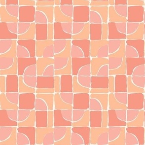 Painted squares_abstract_Small_Peach Fuzz with Peach Pink