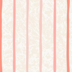 M-FLORAL PATH-8H-soft peach and candy pink candy stripe vertical stripe on cream textured background