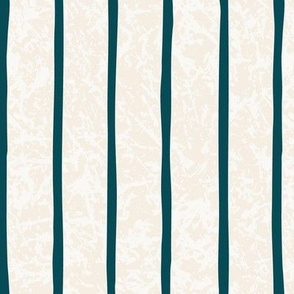 M-FLORAL PATH-8J-dark green teal candy stripe vertical stripe on cream textured background