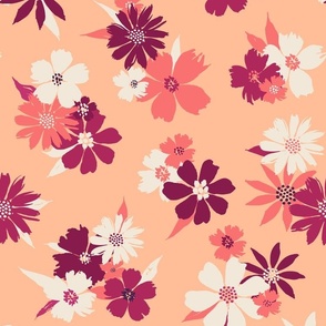 L-LAY ME DOWN IN THE FLOWERS_1C-PEACH FUZZ-pantone 2024-botanical floral-flower-pink-graphic flowers