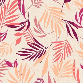 L-FRONDLY_2C-PEACH FUZZ-pantone 2024-palm leaf-palm fronds-pink-caribbean-tropical-textured-leaves