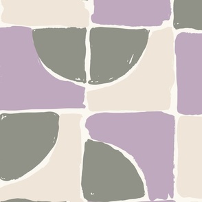 Painted squares_abstract_Extra Large_Lilac and Olive green