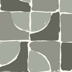 Painted squares_abstract_Extra Large_Olive green