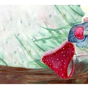 Fairy at Rest (sitting against the toadstool)