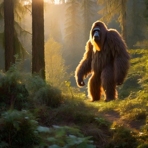 Sasquatch in a forest at first light 371