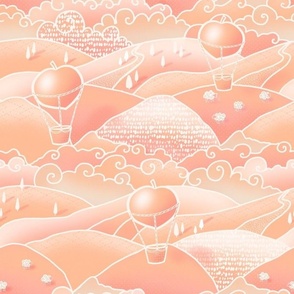 Peach Fuzz Balloons and Clouds