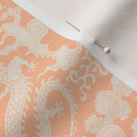 chinese dragon damask peach fuzz and pristine | medium