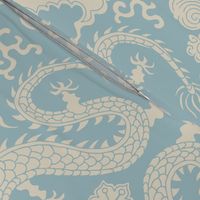 chinese dragon damask powder blue | large