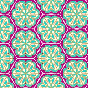 hexagonal tile magenta