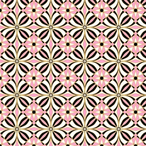 Happy New Year Tile golden pink white