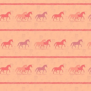Peach Fuzz - Horses In Motion - Textured - Plethora Palette - Mid