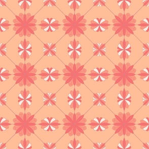 80's style warm sunshine tiles in peach fuzz