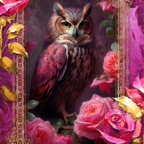 27x36 owl pink floral blanket 