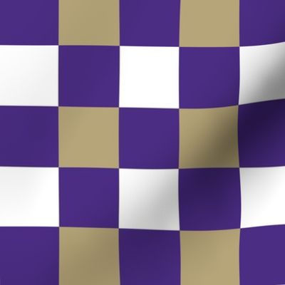 Medium Scale Team Spirit Football Checkerboard in Washington Huskies Purple and Gold