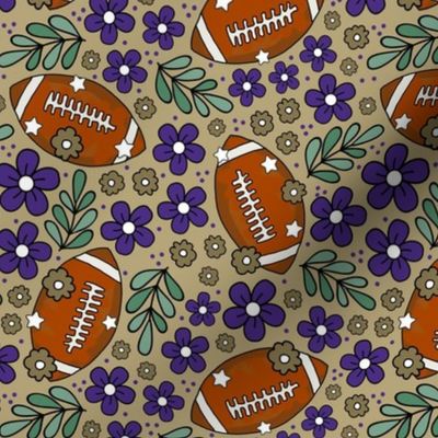 Medium Scale Team Spirit Football Floral in Washington Huskies Purple and Gold