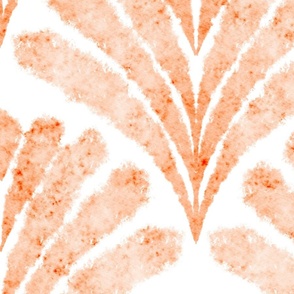 peach fuzz coastal abstract brush stroke fan large - pantone color of the year 2024 - gorgeous coastal watercolor wallpaper and fabric