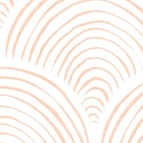 peach fuzz hand-drawn shell large - pantone color of the year 2024 - seashell coastal wallpaper and fabric