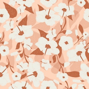 Boho Tropical Hibiscus Floral Pattern
