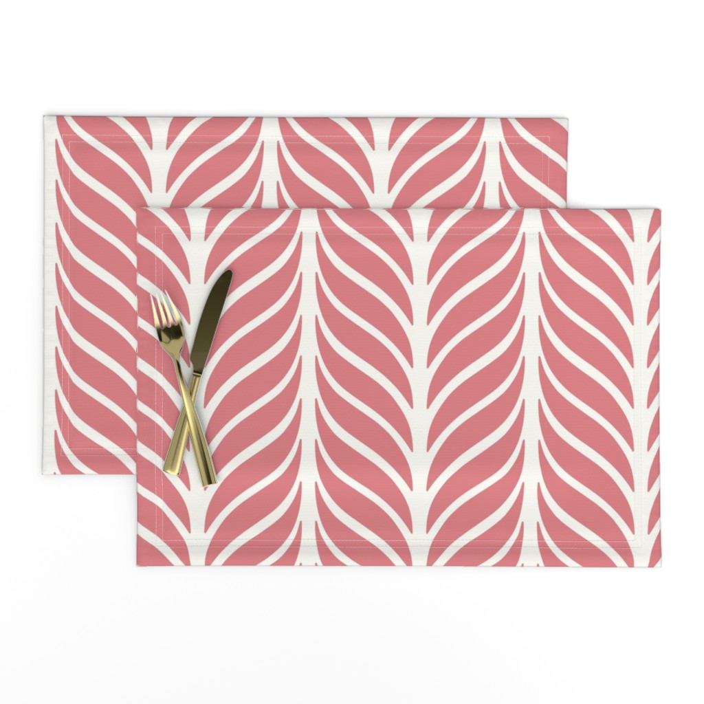 Winged Chevron Natural fefdf4 and Peach Blossom De8286