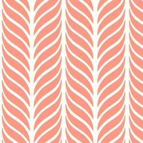 Winged Chevron Natural fefdf4 and Peach Pink fa9a85
