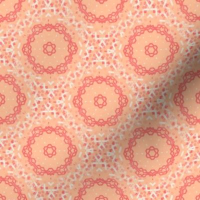 Romantic peach art design fabric pattern 