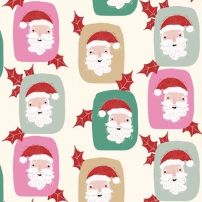 Mr._Claus_With_Holly_Large_Scale_Christmas_Pattern 2