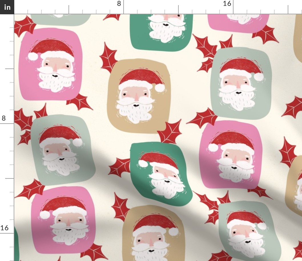 Mr._Claus_With_Holly_Large_Scale_Christmas_Pattern 2