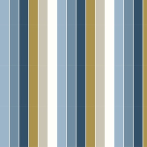 Modern Blue and Gold Stripes