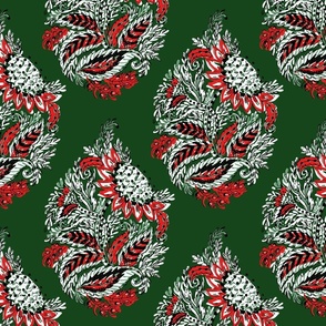 Christmas paisley red/green