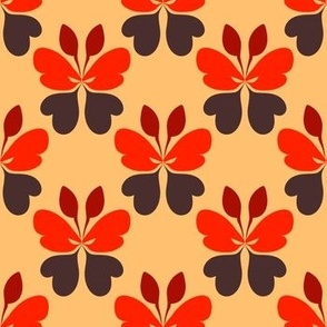 Vibrant orange brown geometric butterflies 