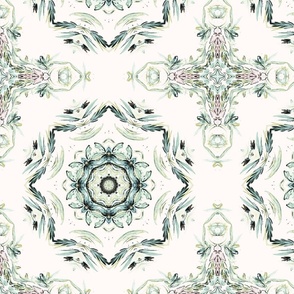 Dramatic Ornate Tiled Design from Hand-Painted Florals, Larger-Scale and Luxurious!
