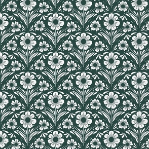 floral block print in green (small)