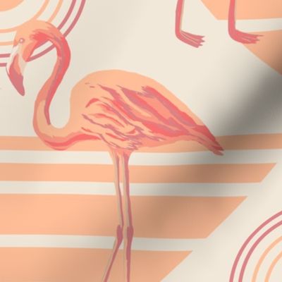 Peachy Beachy Flamingos