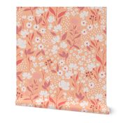 12in Peach Fuzz Plethora Hand Painted Flower Pattern