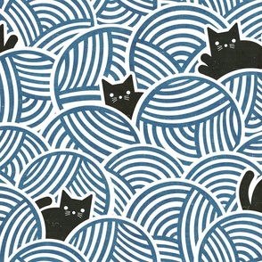 L - Yarn Cats Blue