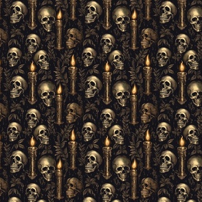 Spooky Goth Skulls with Candles