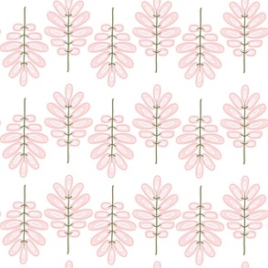 {L} Sweet Pink Modern Flowers Block Print Inspired Bidirectional