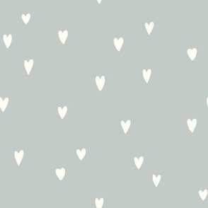 Light Blue Silver Hearts