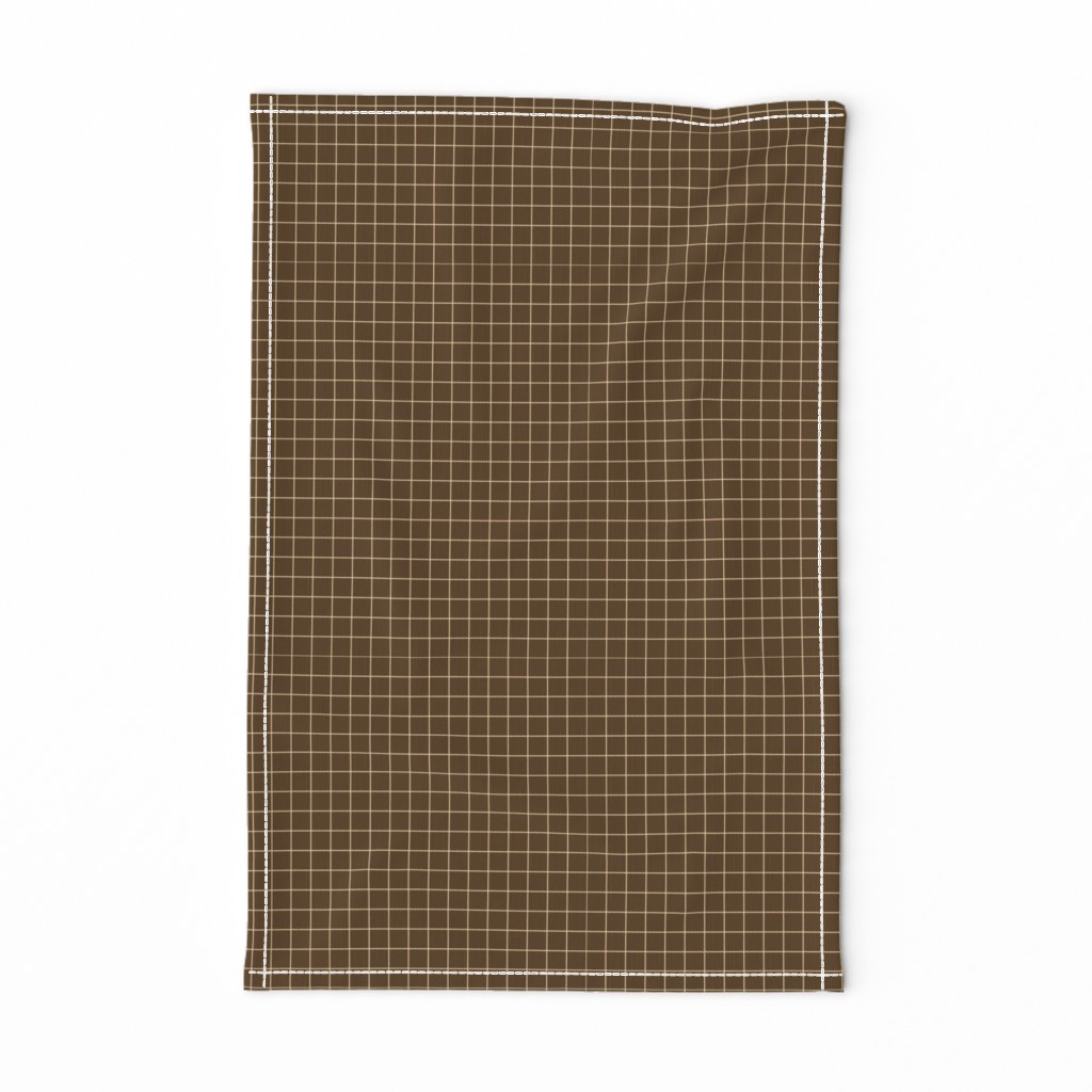 Gridded paper coral chocolate // gridded paper in brown and cream, graph paper, stripes for classroom, teacher, zipper pouch, pencil pouch, schoolroom, homeschool room