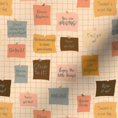 Pep notes coral chocolate // inspirational sticky notes with encouraging quotes for office, studio, classroom, schoolroom, homeschool room, teachers