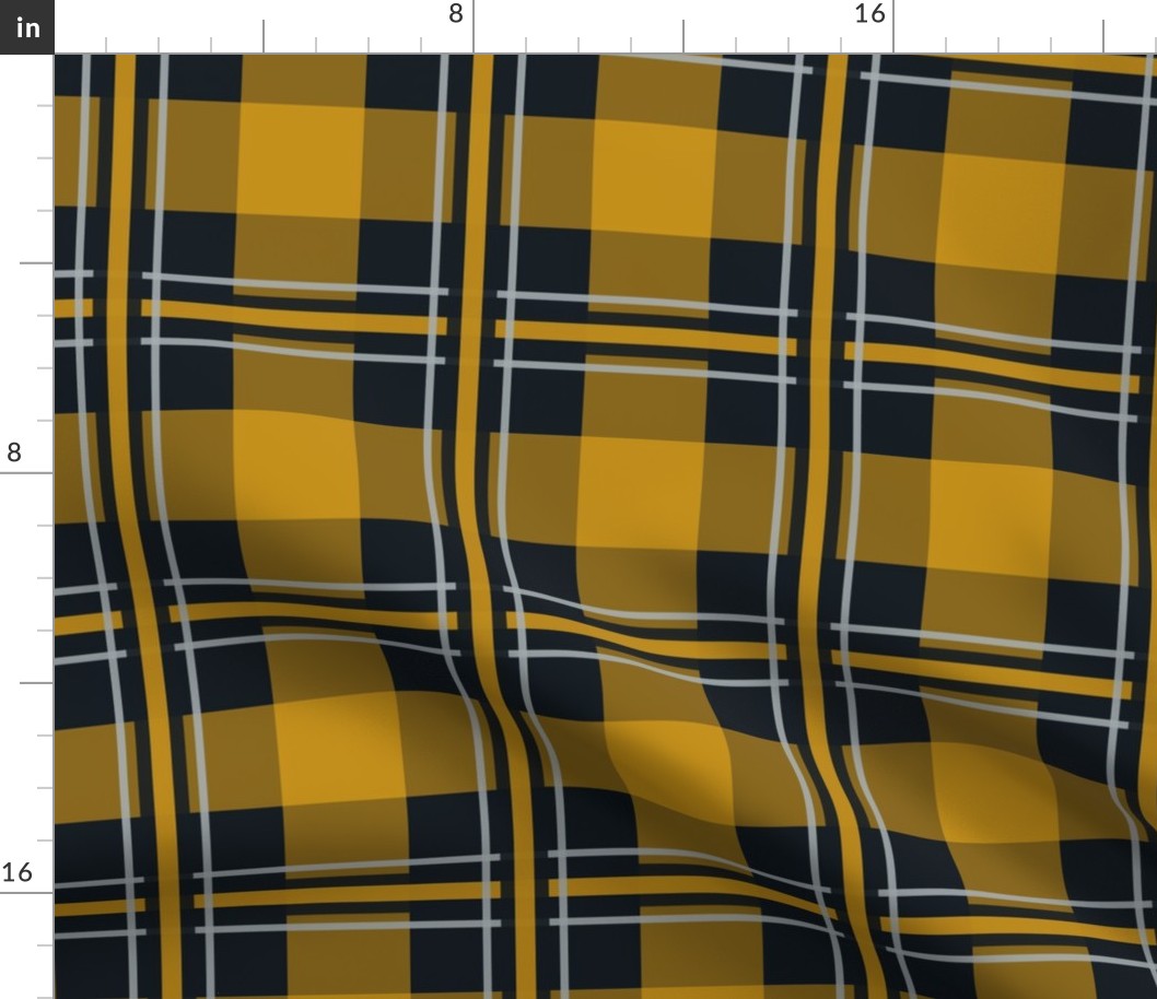 Small Plaid Black, Gold, Silver