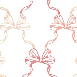 Peach Fuzz Watercolor Trellis Ribbons 3 inch