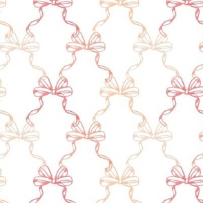 Peach Fuzz Watercolor Trellis Ribbons 2 inch