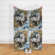 27x36 blue floral horse blanket 