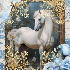 27x36 blue floral horse blanket 