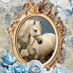 27x36 blue roses horse blanket 
