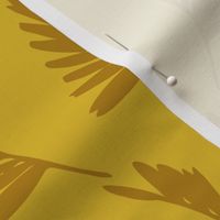 Jungle Leaf Vertical Stripe - Yellow and Gold
